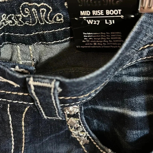 Miss Me Dark Wash Mid Rise Boot Jeans Size 27/31 - Picture 9 of 10